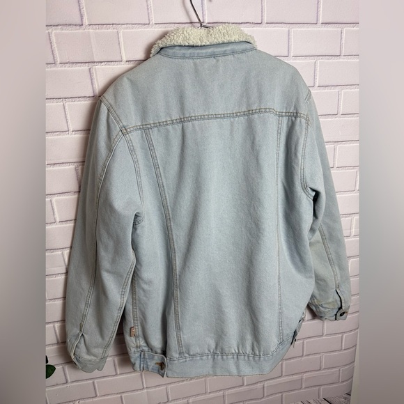 Brooklyn Cloth Sherpa-Lined Denim Jacket Light Wash Size L - Picture 8 of 13